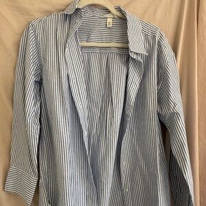 H & M stripe oversized button up